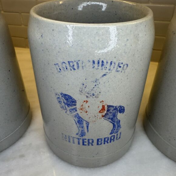 4 Germany VTG Dortmunder Ritter Brau 4.75" Beer Steins .3L K.U.F. Hohr Mugs Lot‎ - Picture 4 of 12